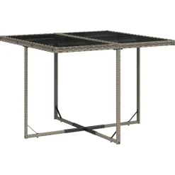 vidaXL - 5-delige Tuinset met donkergrijs kussens - Poly rattan - 110x106 cm