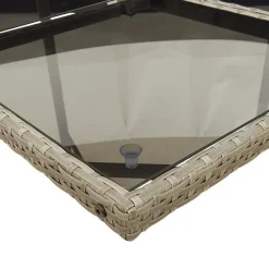 vidaXL - 5-delige Tuinset met donkergrijs kussens - Poly rattan - 110x106 cm