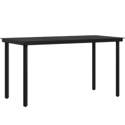 vidaXL - 7-delige Tuinset met kussens - Grijs en zwart - PE rattan - 140x70 cm