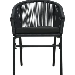 vidaXL - 7-delige Tuinset met kussens - Zwart PVC-rattan en staal - 140x70 cm