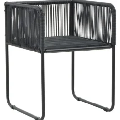 vidaXL - 7-delige Tuinset met kussens - Zwart & bruin - PVC-rattan - 184.5x90 cm