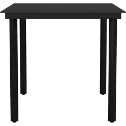 vidaXL - 5-delige Tuinset met kussens - Zwart PE rattan & staal - 80x80 cm