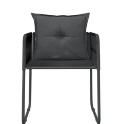 vidaXL - 5-delige Tuinset met kussens - Zwart PE rattan & staal - 80x80 cm