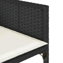 vidaXL - 5-delige Tuinset wit kussens - Zwart - PE rattan en hout - 110x106 cm