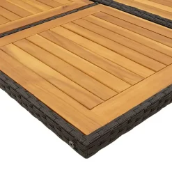 vidaXL - 5-delige Tuinset wit kussens - Zwart - PE rattan en hout - 110x106 cm