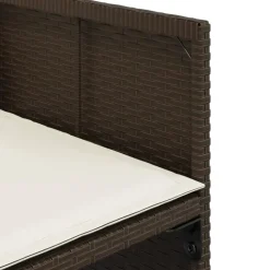 vidaXL - 5-delige Tuinset wit kussens - Bruin poly rattan en staal - 110x106 cm