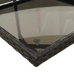 vidaXL - 5-delige Tuinset wit kussens - Zwart - PE rattan en staal - 110x106 cm