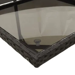 vidaXL - 5-delige Tuinset zwart kussens - PE rattan en staal - 110x106 cm