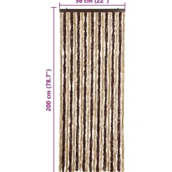 vidaXL - Deurgordijn - Bruin - Polypropyleen