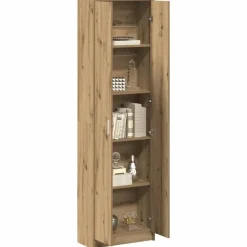 vidaXL - 2-deurs Kledingkast met planken - Hout - Artisan eiken - 55x25x189 cm