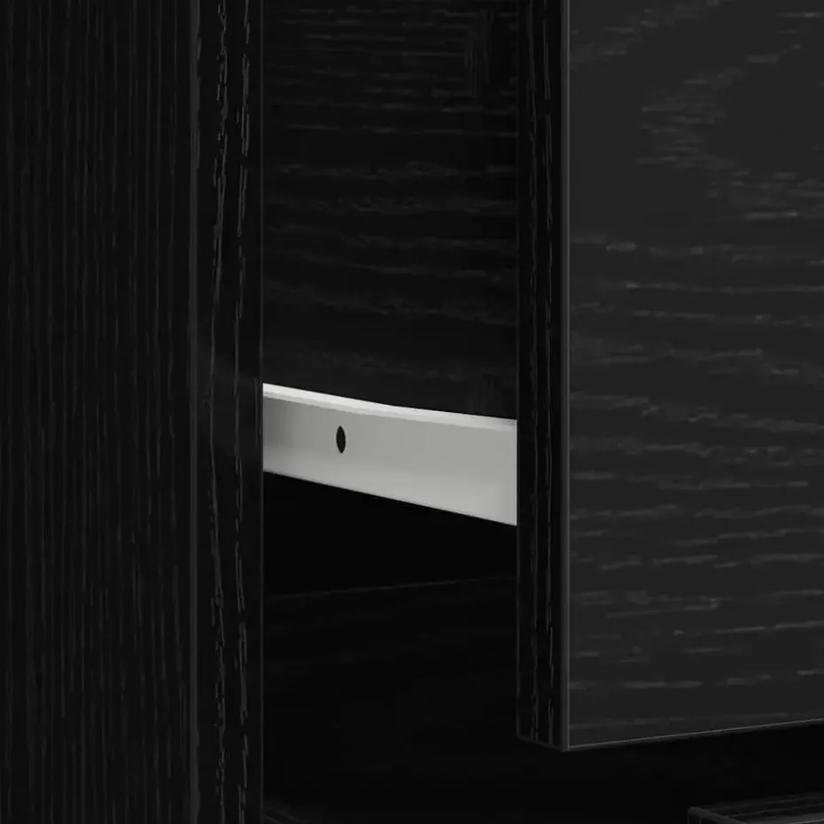 vidaXL - 2-deurs Kledingkast met 2 lades - Bewerkt hout - Zwart - 80x52x180 cm