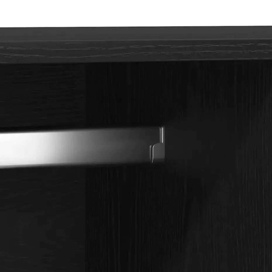 vidaXL - 2-deurs Kledingkast met 2 lades - Bewerkt hout - Zwart - 80x52x180 cm