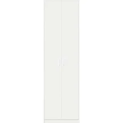 vidaXL - 2-deurs Kledingkast met planken - Bewerket hout - Wit - 55x25x189 cm