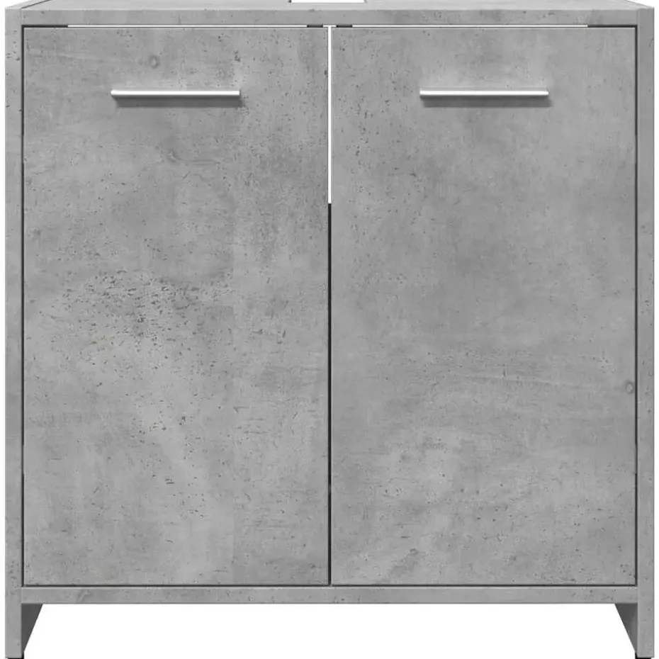 vidaXL - 2-deurs Wastafelonderkast - Betongrijs - Bewerkt hout - 60x33x60 cm