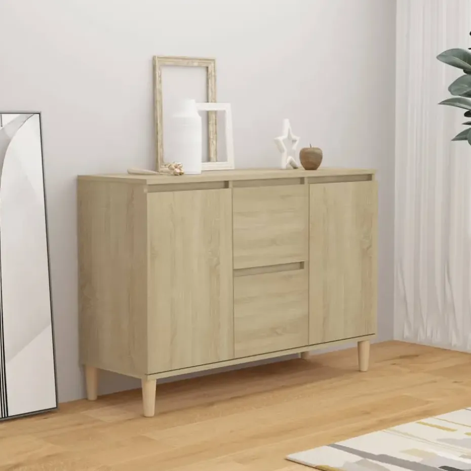 vidaXL - Dressoir - Bruin - Bewerkt hout