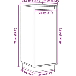 vidaXL - Dressoir - Bruin - Grenenhout - 2 stuks
