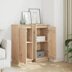 vidaXL - Dressoir - Bruin - Grenenhout - 2 stuks