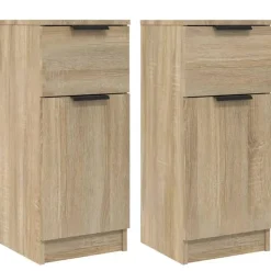 vidaXL - Dressoir - Bruin - Bewerkt hout - 2 stuks