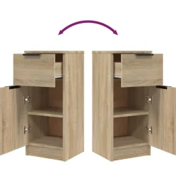 vidaXL - Dressoir - Bruin - Bewerkt hout - 2 stuks