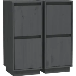 vidaXL - Dressoir - Grijs - Grenenhout - 2 stuks