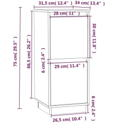 vidaXL - Dressoir - Grijs - Grenenhout - 2 stuks