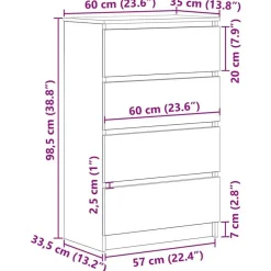 vidaXL - Dressoir - Wit - Bewerkt hout