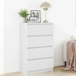 vidaXL - Dressoir - Wit - Bewerkt hout