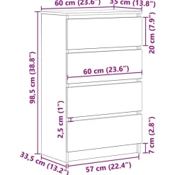 vidaXL - Dressoir - Wit - Bewerkt hout