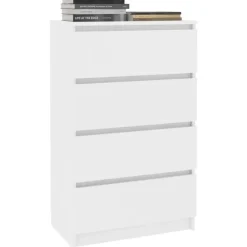 vidaXL - Dressoir - Wit - Bewerkt hout