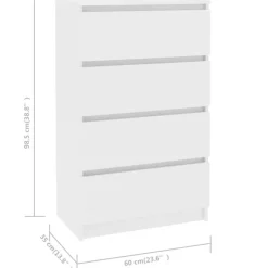 vidaXL - Dressoir - Wit - Bewerkt hout