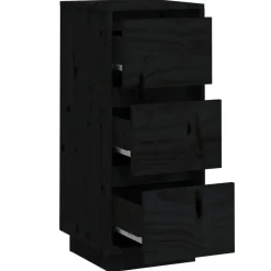 vidaXL - Dressoir - Zwart - Grenenhout - 2 stuks