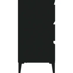 vidaXL - Dressoir met 3 lades - Zwart - Bewerkt hout en metaal- 91x28x75 cm