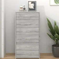 vidaXL - Dressoir met 6 lades - Grijs sonoma eiken - Bewerkt hout - 50x34x96 cm