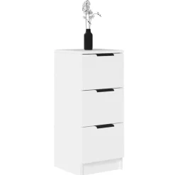 vidaXL - Dressoir met 3 lades - Wit - Bewerkt hout - 30x30x70 cm