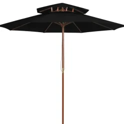 vidaXL - Dubbeldeksparasol - Zwart