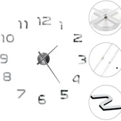 vidaXL - 3d-wandklok - Zilver - Acryl