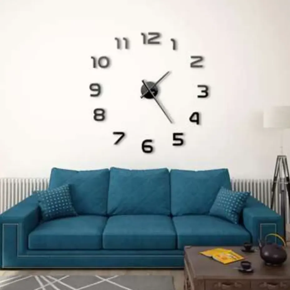 vidaXL - 3d-wandklok - Zwart - Acryl