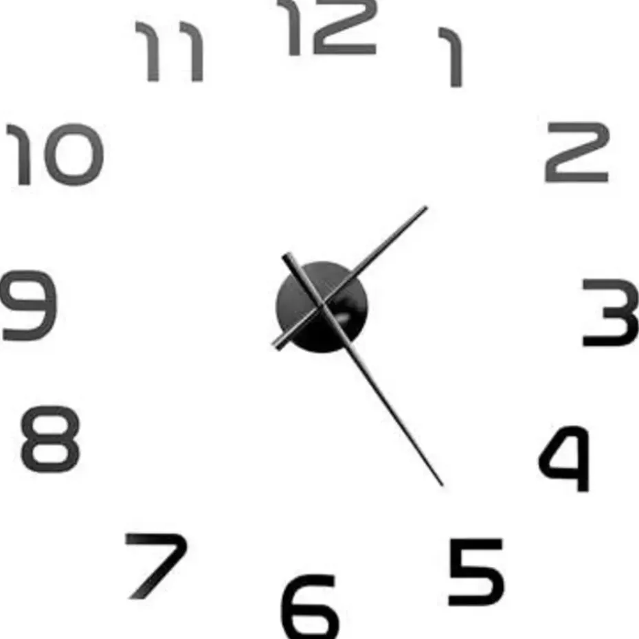 vidaXL - 3d-wandklok - Zwart - Acryl