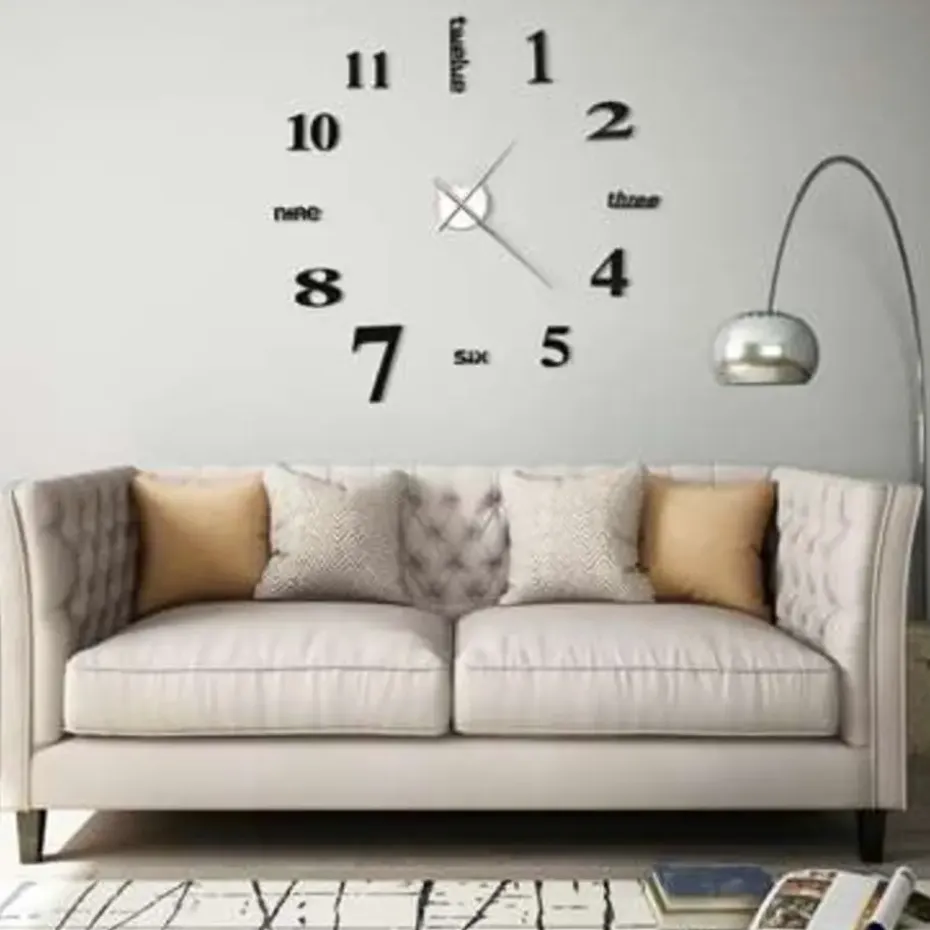 vidaXL - 3d-wandklok - Zwart - Acryl