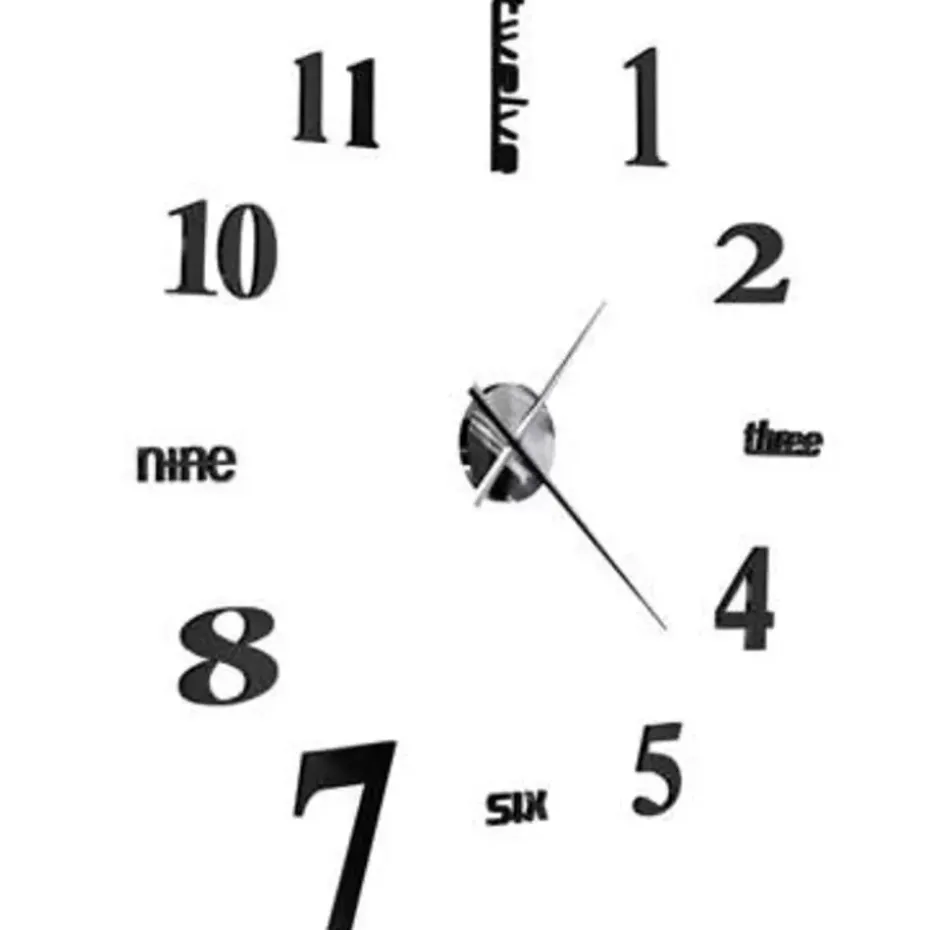 vidaXL - 3d-wandklok - Zwart - Acryl