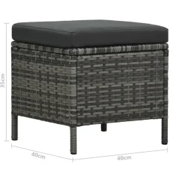 vidaXL - Eethoek - Grijs - Poly rattan