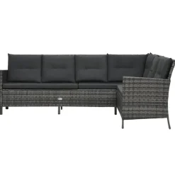 vidaXL - Eethoek - Grijs - Poly rattan