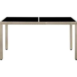 vidaXL - Eethoek Voor Buiten - Beige - Poly rattan - 150 cm tafellengte