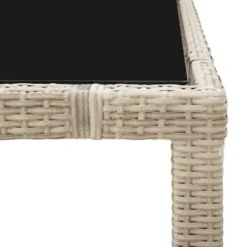vidaXL - Eethoek Voor Buiten - Beige - Poly rattan - 150 cm tafellengte