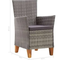 vidaXL - Eethoek Voor Buiten - Grijs - Poly rattan