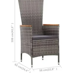 vidaXL - Eethoek Voor Buiten - Grijs - Poly rattan