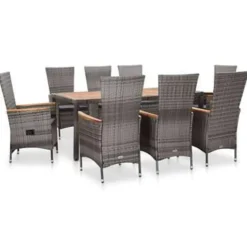 vidaXL - Eethoek Voor Buiten - Grijs - Poly rattan