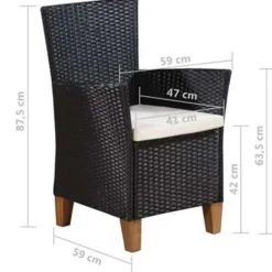 vidaXL - Eethoek Voor Buiten - Multikleur - Poly rattan