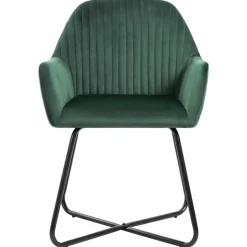 vidaXL - Eetkamerstoel - Groen - Stof - 2 stuks