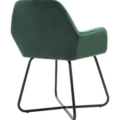 vidaXL - Eetkamerstoel - Groen - Stof - 2 stuks